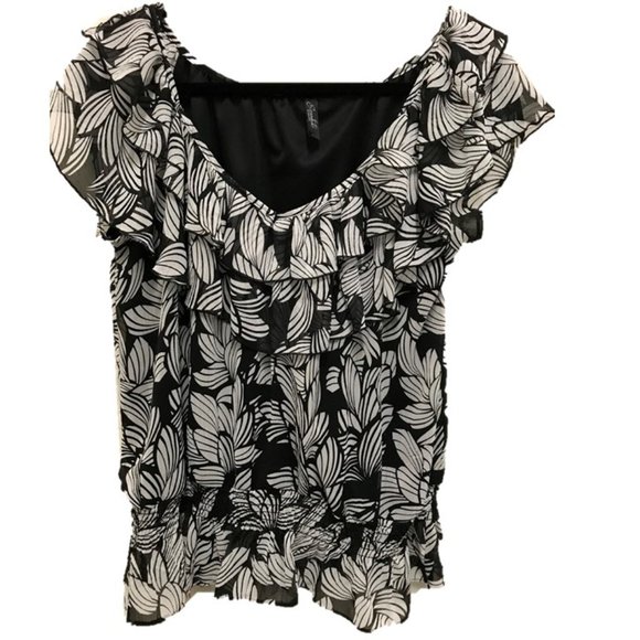 Essentials by Milano Tops - Ravishing Ruffles - Plus Size Top 18W